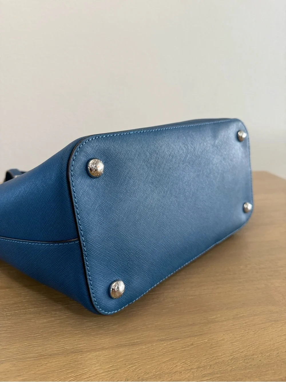 Michael Kors Royal Blue Leather Tote with Matching Zip Wallet